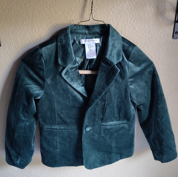 Tommy Bahama Boy's Green Velour Blazer Suit Jacket Sz 5T Holiday Event Church - Picture 1 of 6